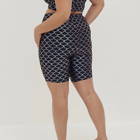 TORRID NWT ZIP FRONT SHORT SLEEVE ACTIVE SWIM TOP & SWIM BIKER SHORT. - Picture 5 of 8